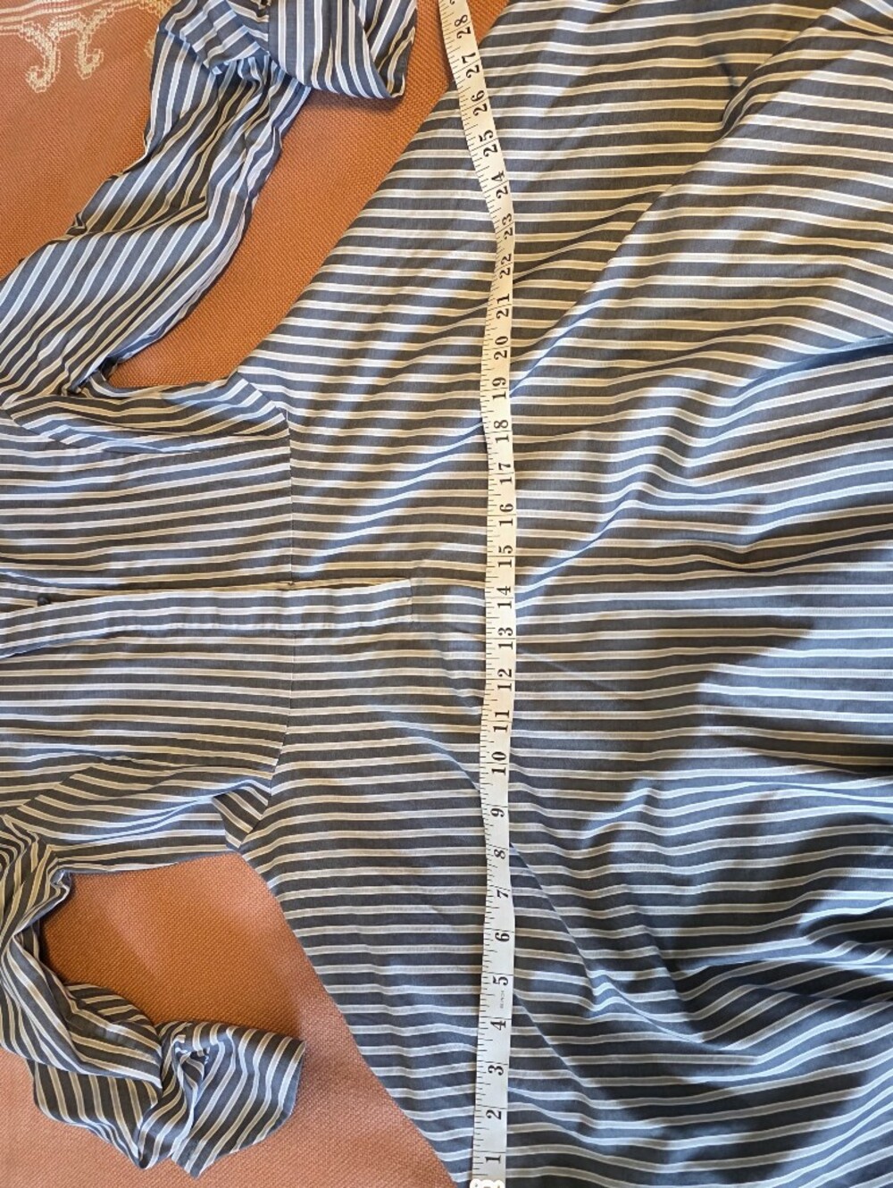 BCBGMaxAzria Blue & White Striped High-Low Shirt Dress - Picture 12 of 15